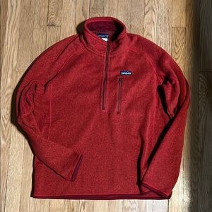 Patagonia Red Quarter-Zip Fleece Pullover